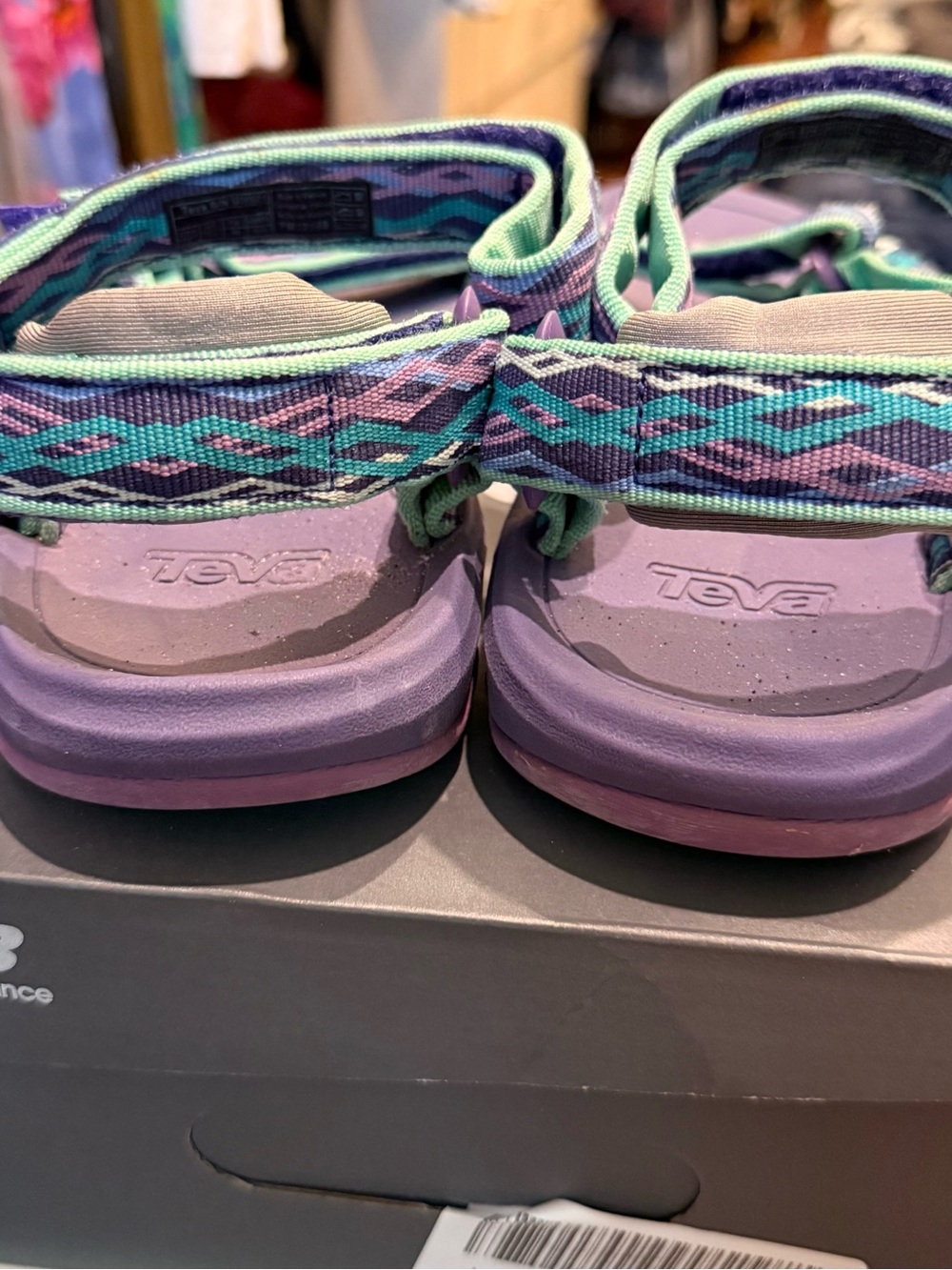 Teva Purple Sport Sandals with Mint & Teal Patterned Straps - Picture 4 of 4